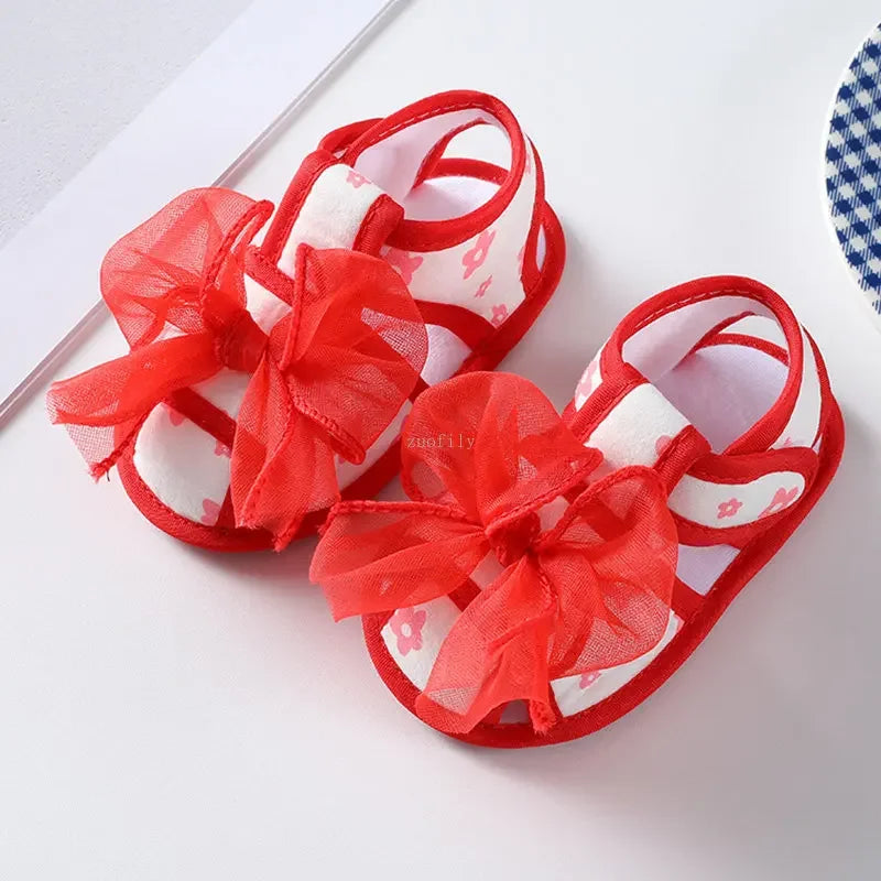 New Children Summer Clogs 0-18M Flower Newborn Infant Baby Girl Princess Bowknot Sandals Toddler Soft Crib Walkers Casual Shoes