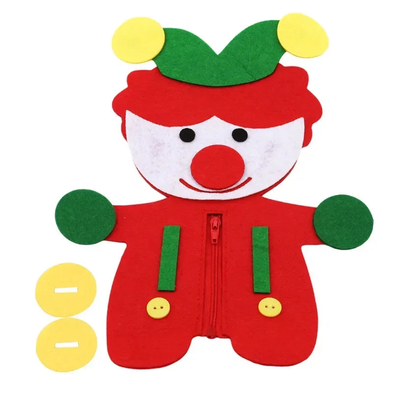 Children's Early Education Toys Animals Theme DIY Fabric Material Package Kids Educational Toy Button Buckle Zipper Teaching Toy