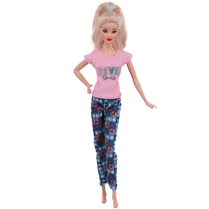 Fashion BJD Doll Clothes Top+pants(+Hats+shoes)Set Fit 30cm Doll&1/6 BJD Doll Clothing Accessories,Toys For Girls Gifts Festival