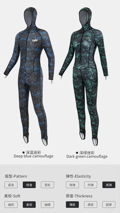 0.5MM Lycra Swimsuit Women Men Summer Suits Fishing Diving Surfing Snorkeling Kayaking Camouflage Adult Full Body