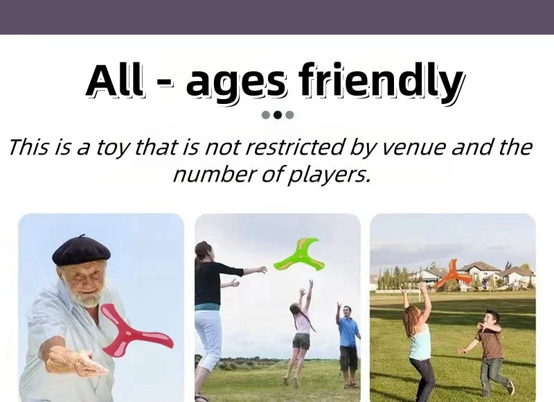1PC Boomerang Children's Game Pet Toy Parent Child Interactive Toy Educational Outdoor Stress Relieving Toys Spinning Frisbee