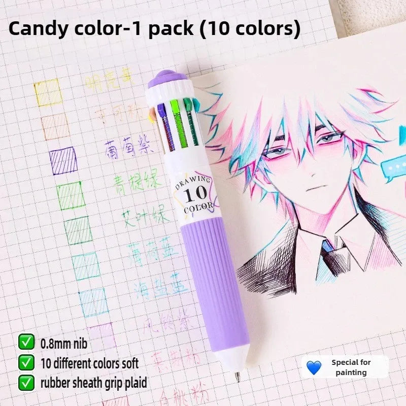 Languo 120 Color Ballpoint Pen 0.8mm Cartoon Soft Grip Press Multicolor Writing Pen for Drawing Overlay School Office Supplies