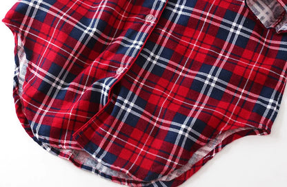 Nightgown 100% Brushed Cotton Nightshirts Women's Sleepwear Long Sleeve Plaid Winter Oversize Sleep Dress Women Home Clothes