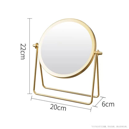 360 Degrees Rotate Iron Desktop Mirror Texture Ladies Makeup Mirror Creative Iron Mirror Strong Sense Of Style