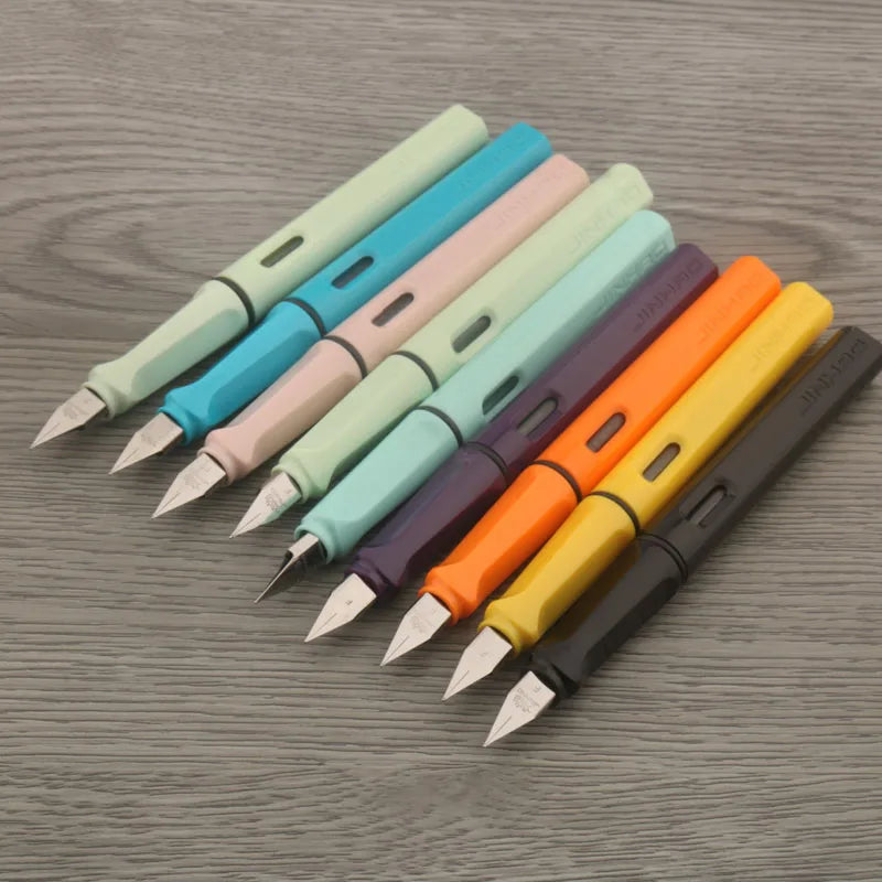 High Quality Brand Jinhao Fashion Fountain Pen Starry Plastic Finance Classic Macaron Pink EF Ink Pen Office School Supplies New