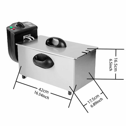 Electric Deep Fryer Large Capacity Oil Oven Countertop Commercial Fryer for Street Vendors Fried Chicken Fries Pot EU/UK