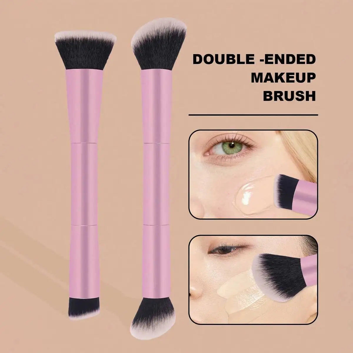 22pcs Makeup Brush Set Including 20pcs Professional Aluminum Tube Makeup Brushes, 2pcs Air Cushion Puffs For Daily Use