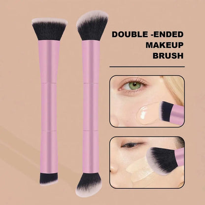22pcs Makeup Brush Set Including 20pcs Professional Aluminum Tube Makeup Brushes, 2pcs Air Cushion Puffs For Daily Use