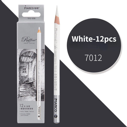 12pcs/box High Gloss Painting White Charcoal Pen Brown Comic Sketch Design Stroke Pen School Graffiti Art Supplies