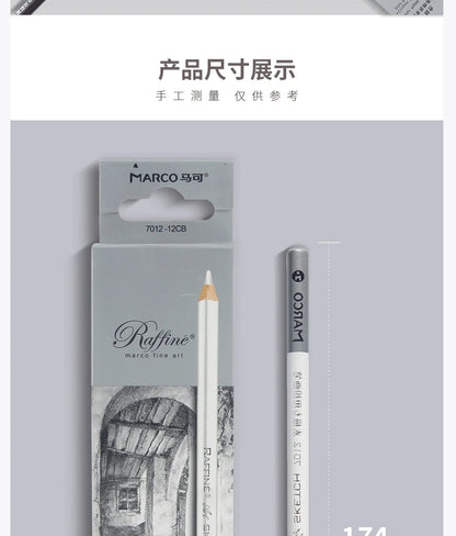 12pcs/box High Gloss Painting White Charcoal Pen Brown Comic Sketch Design Stroke Pen School Graffiti Art Supplies