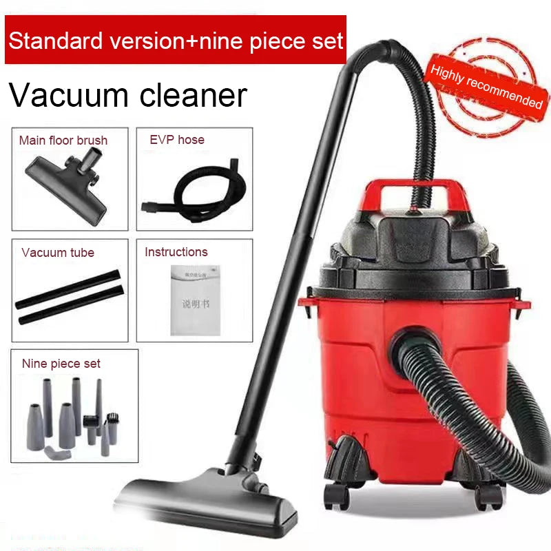 JIQI Multifunction Vacuum Cleaner Handheld Aspirator Dust Collector Powerful Suction Bucket Type Wet Dry Cleaning Machine Brush
