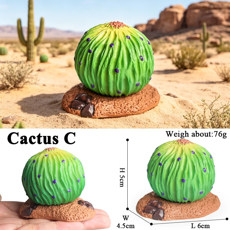 Oenux Simulation Home Decoration Stone Tree Stump Baobab Cacti Farm House Car Fence Accessory Animals Model Education Kids Toys