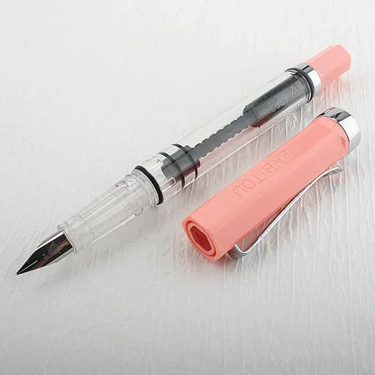 High Quality 3059 Piston Fountain Pen Resin Transparent Ink Pen EF/F Nib 0.38/0.5mm Fountain Pen Business Gif
