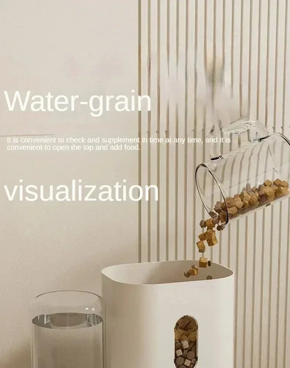Ee2 In 1 Gravity Pet Feeder Water Dispenser Strike,Automatic Cat Dog Food Water Bowl Basin Dogs Pet Supplies