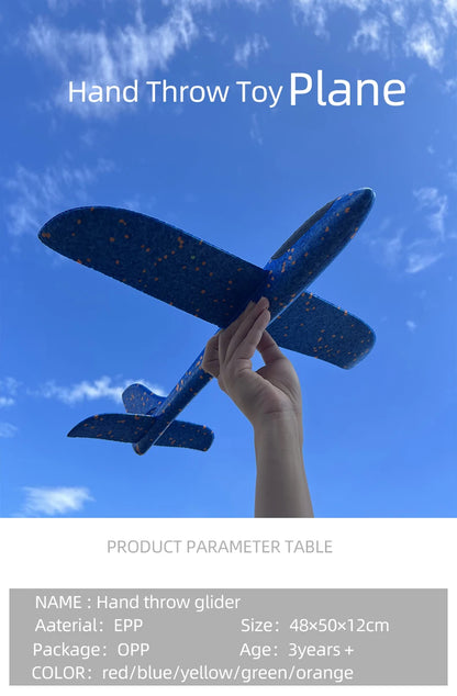 50/33CM Big Flash Foam Plane Glider Hand Throw Light Inertial AirPlane EPP Outdoor Launch Fun of Kids Toys for Children Boy Gift