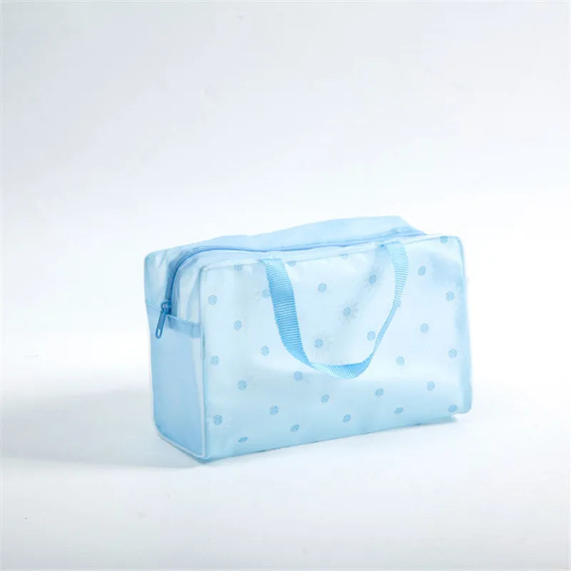 1 Pc PVC Transparent Cosmetic Bag Clear Makeup Bag for Women Girl Waterproof Zipper Beauty Case Travel Toiletry Bags Handbag