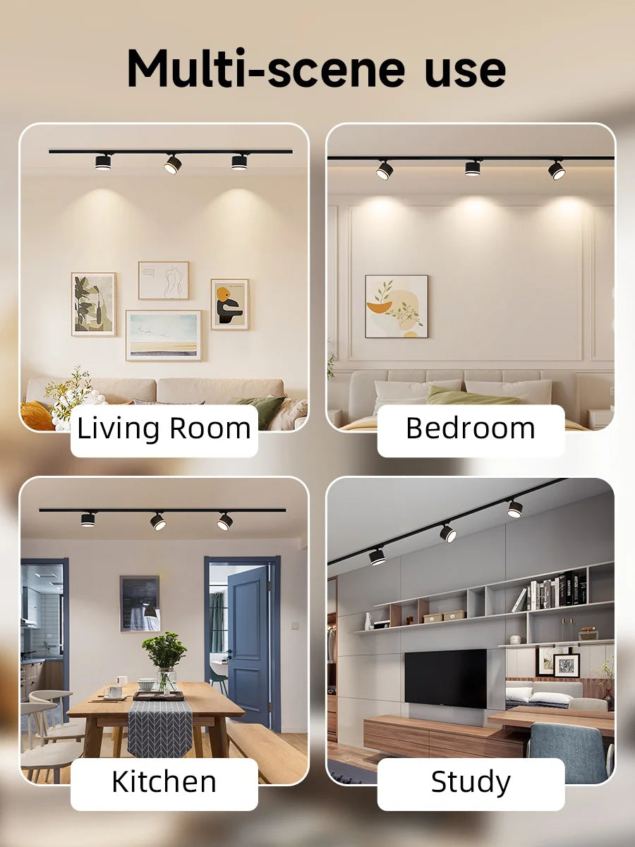 GX53 LED Track Spotlights Replaceable light bulb 110V 220V track Lights for Home Decor Living Room Kitchen Ceiling Lamp Decorate