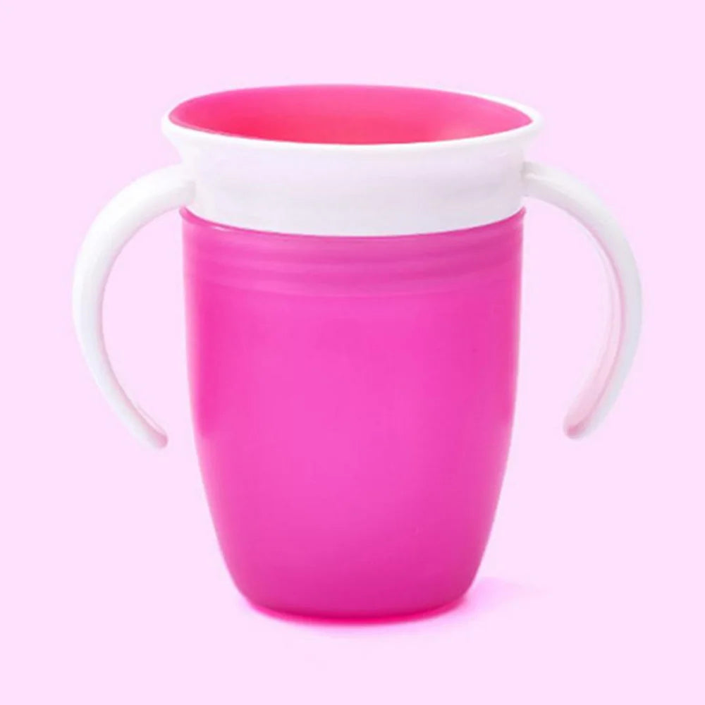 Baby Learning Drinking Cup With Double Handle Flip Lid 360 Degrees Can Be Rotated Leakproof Cup Infants Water Cups Bottle