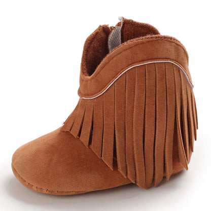 Fashionable Tassel Baby Boots Autumn Winter Casual Comfortable Shoes for Boys And Girls 0-18 Months Walking Shoes