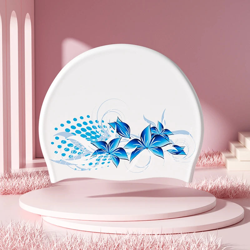 New Silicone Swimming Cap Waterproof and Durable Swim Cap for Long Hair No-slip Swim Cap for Women