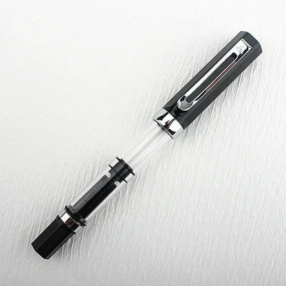 High Quality 3059 Piston Fountain Pen Resin Transparent Ink Pen EF/F Nib 0.38/0.5mm Fountain Pen Business Gif