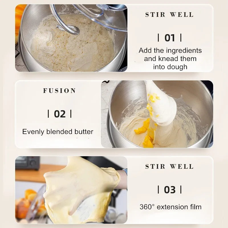 5L Stand Mixer – 3-in-1 Multifunctional Kitchen Machine with Dough Hook, Beater & Whisk,1000W Powerful Motor for Baking/Cooking