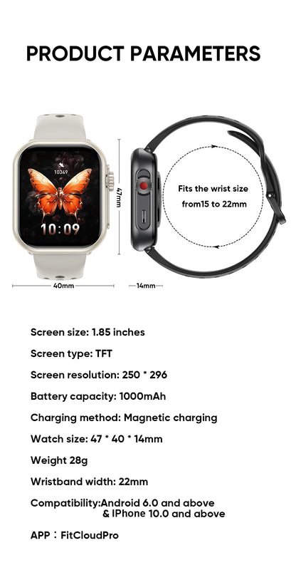 LIGE New 1000mAh Big Battery Smart Watch Full Touch Bluetooth Call Men's Watches 100+ Sports Mode Heart Rate Monitor Smartwatch