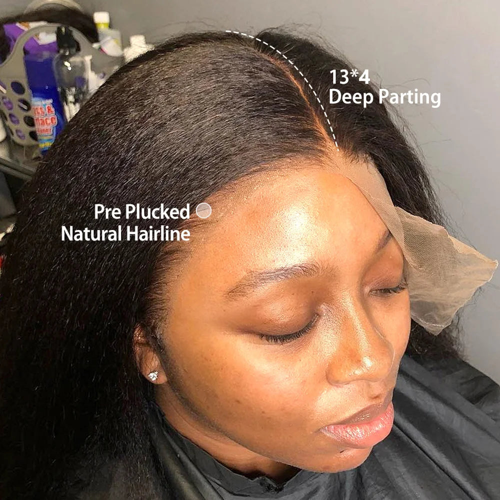 Kinky Straight Human Hair Wigs 13x4 Lace Front Wigs For Women HD Glueless Wig Human Hair Brazilian 4x4 Lace Closure Wig On Sale