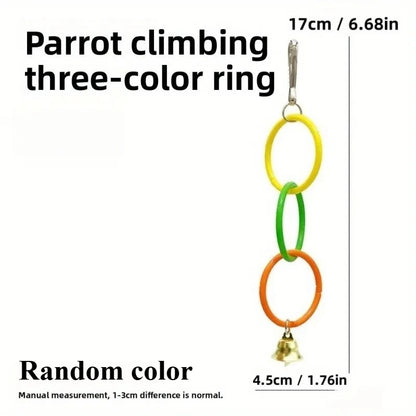 Parrot Toys Colorful Parrot Climbing and Chewing Toy with Bell Bird Swing Toys for Nibbling and Playing