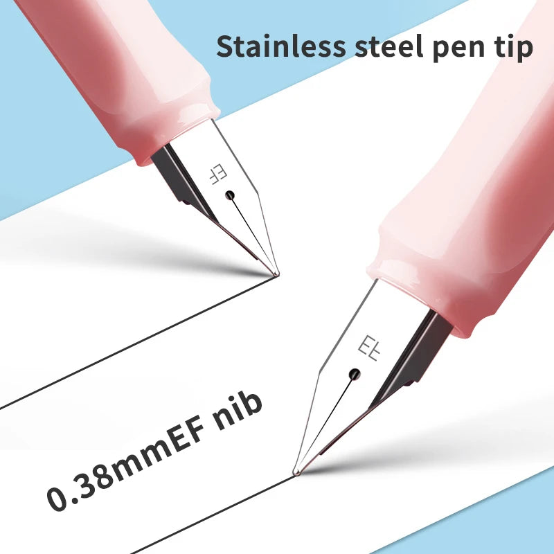 6pcs Calligraphy Pens With Replaceable Ink Bags 0.38mm Fine Dots to Improve Writing and Posture Practice