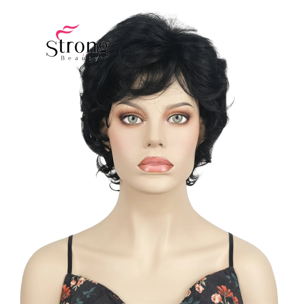 Ombre Blonde Short Curly Wavy Wig with Hair Bangs 100% Imported Premium Synthetic Fashion Blonde Hair Wigs for Women