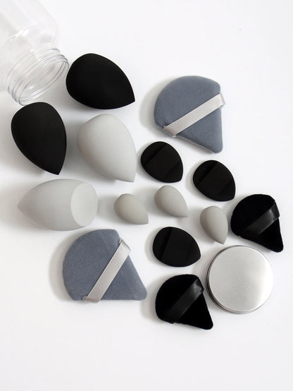 14 Piece Cosmetic Sponge Set, Cosmetic Sponge Finger Puff, Dry and Wet Foundation Make-Up Cosmetic Puff