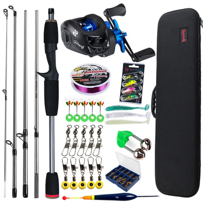 Sougayilang Baitcasting Fishing Rod and Reel Combo 5Section Fishing Rod and 7.2:1 Gear Ratio Reel Full Kit for Bass Carp Fishing