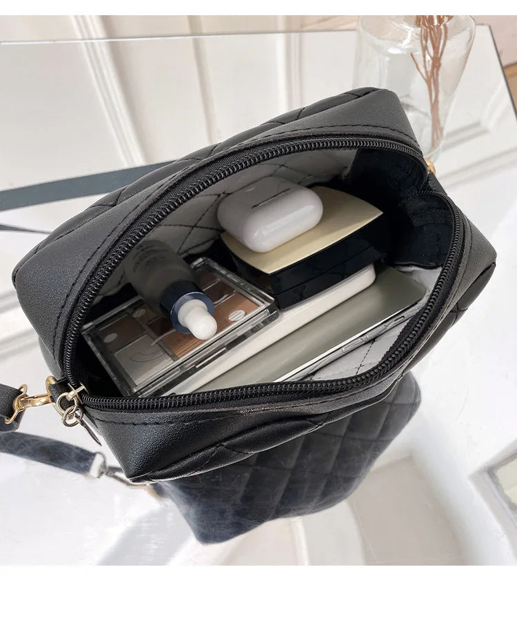 Tassel Small Messenger Bag For Women 2023 Trend Lingge Embroidery Camera Female Shoulder Bag Fashion Chain Ladies Crossbody Bags