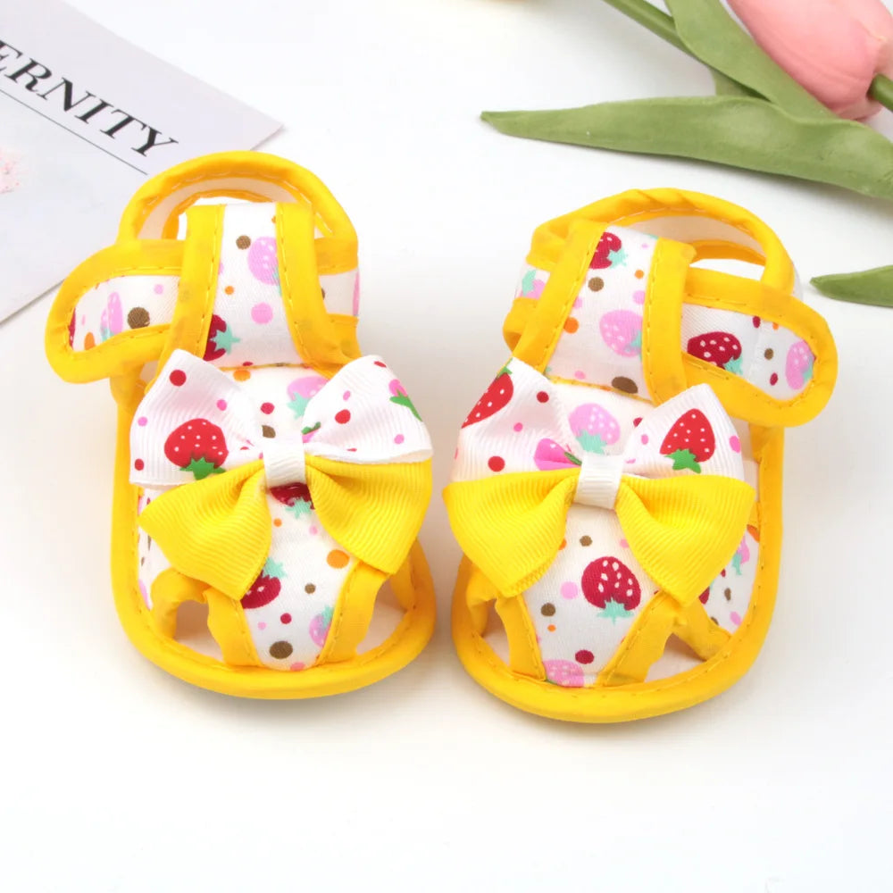New Children Summer Clogs 0-18M Flower Newborn Infant Baby Girl Princess Bowknot Sandals Toddler Soft Crib Walkers Casual Shoes