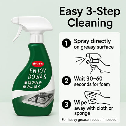 1pc Kitchen Grease Remover Spray, Powerful Stove Degreaser for Heavy Oil Stains, Fast-Acting Foam Cleaner for Cooktop,glass clea