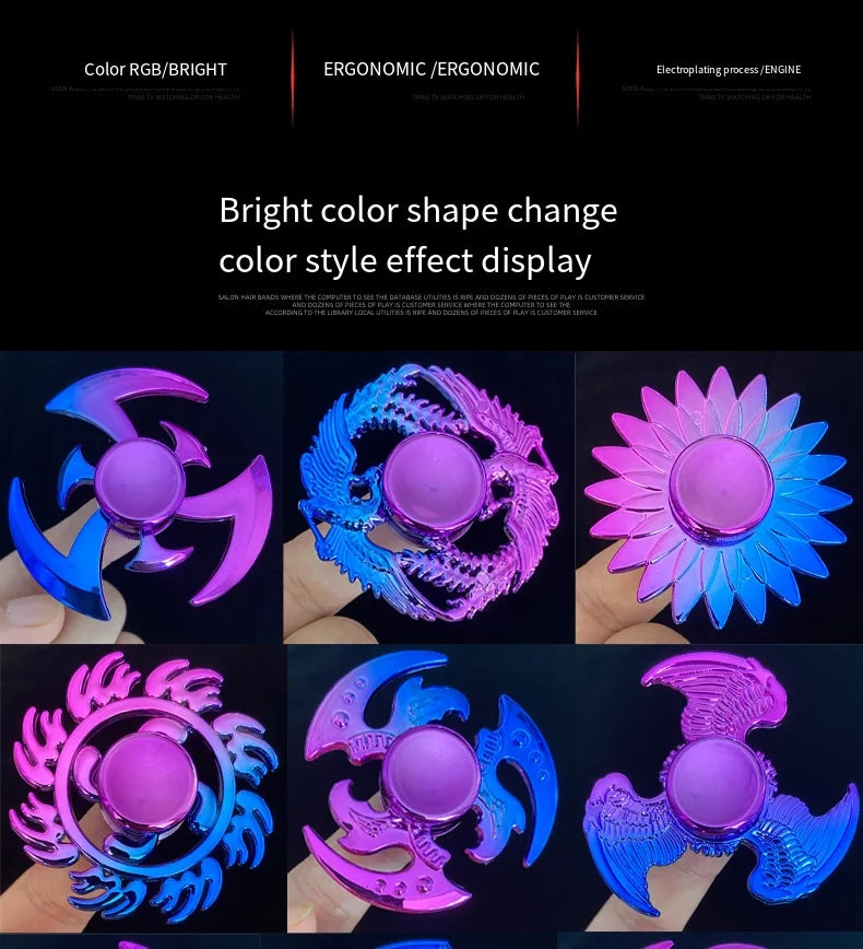 ABS Colorful Fidget Spinner Anti-Anxiety Toys Spinners Relieves Stress Fingertip Gyroscope for Reducing Adult Kids Decompression