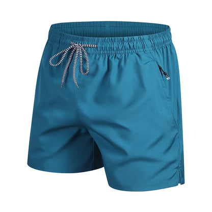 2025 New Summer Men's Beach Shorts Beach New Models Solid Color Fashion Leisure Comfortable Elastic Waist Double Pockets Cool