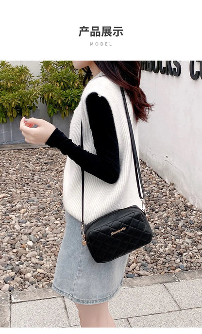 Tassel Small Messenger Bag For Women 2023 Trend Lingge Embroidery Camera Female Shoulder Bag Fashion Chain Ladies Crossbody Bags