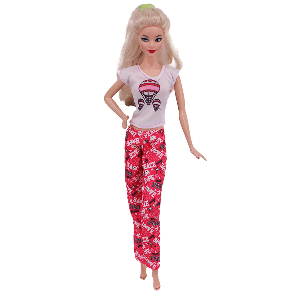Fashion BJD Doll Clothes Top+pants(+Hats+shoes)Set Fit 30cm Doll&1/6 BJD Doll Clothing Accessories,Toys For Girls Gifts Festival