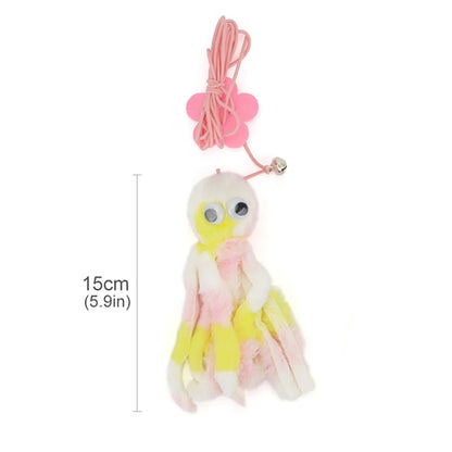 Small Octopus Cat Toy Suction Cup Hanging Cat Toy Squid Retractable Hanging Door Pet Supplies Self-hey Interactive
