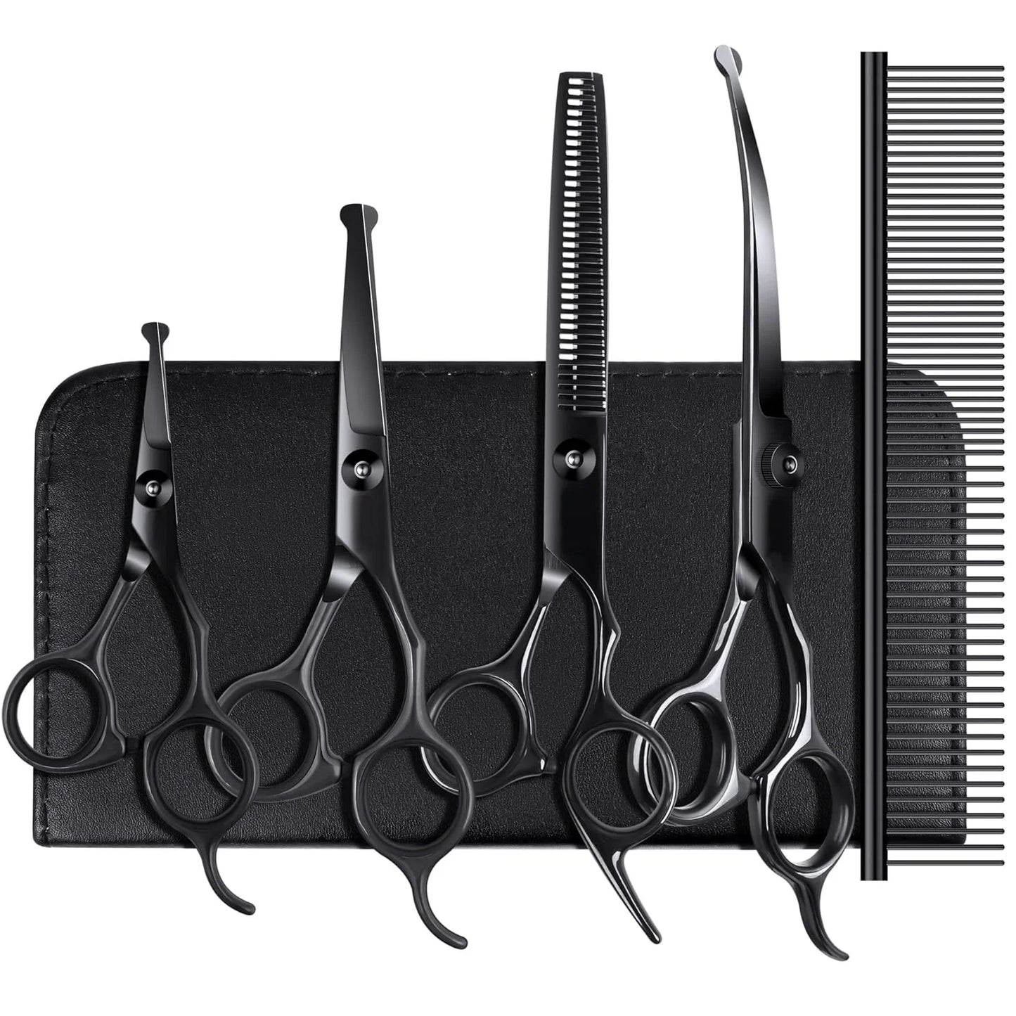 Pet Grooming Scissors Dog Hair Tool Set Professional Trimming Scissors Bent Scissors Teddy Haircutting Scissors Pet Supplies