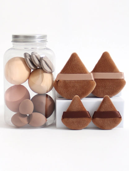 14 Piece Cosmetic Sponge Set, Cosmetic Sponge Finger Puff, Dry and Wet Foundation Make-Up Cosmetic Puff