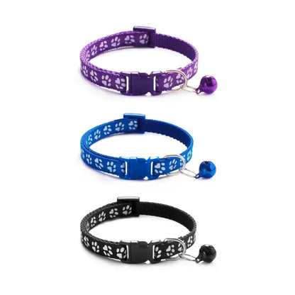 1/3/6/12/18Pcs Hot Pet Cat Bell Collar Dog Print Cat Collar Multi-Color Optional Necklace Ring Cat Rope Collar Pet Supplies