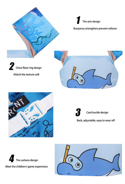 Pool Float Accessory Learning Swimming Vest Foam Buoyancy Armbands Better than Inflatable Ring