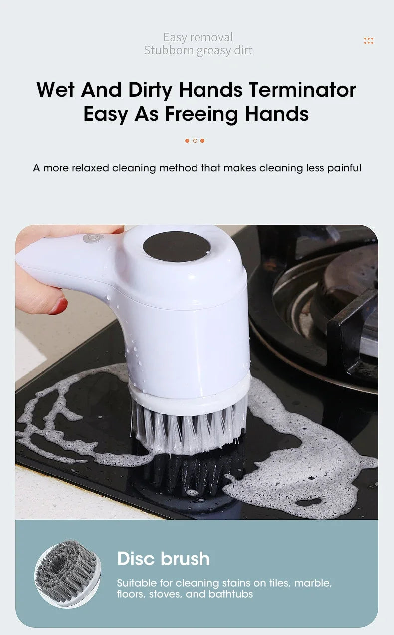 2025 Cordless Electric Spin Scrubber - 5 Brush Heads, IPX7 Waterproof, Rechargeable Bathroom Cleaner for Tile/Shower/Grout