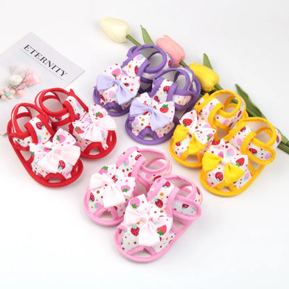 New Children Summer Clogs 0-18M Flower Newborn Infant Baby Girl Princess Bowknot Sandals Toddler Soft Crib Walkers Casual Shoes