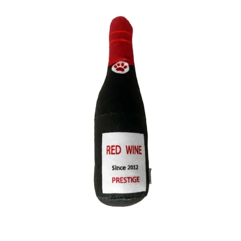 Interactive Dog Toys Champagne Wine Bottle Shape Pet Toy Plush Filled Vodka Toy Squeaky Bite-Resistant Pet Supplies Whisky