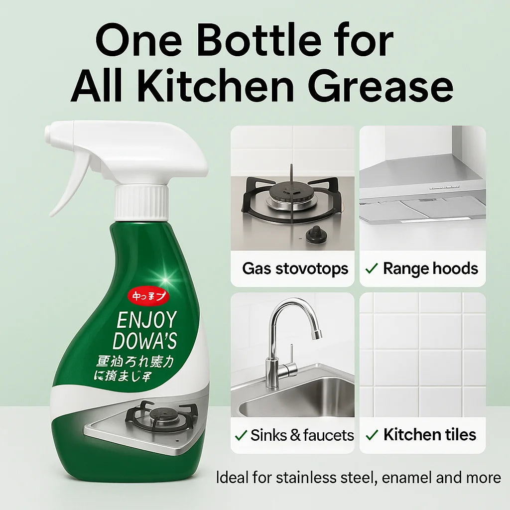 1pc Kitchen Grease Remover Spray, Powerful Stove Degreaser for Heavy Oil Stains, Fast-Acting Foam Cleaner for Cooktop,glass clea