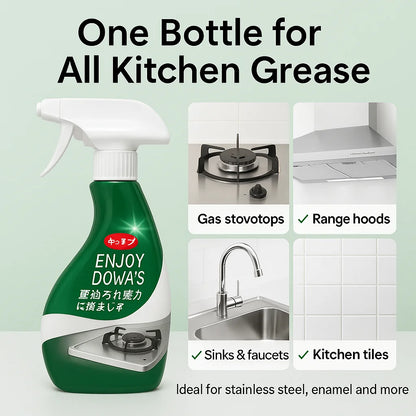 1pc Kitchen Grease Remover Spray, Powerful Stove Degreaser for Heavy Oil Stains, Fast-Acting Foam Cleaner for Cooktop,glass clea